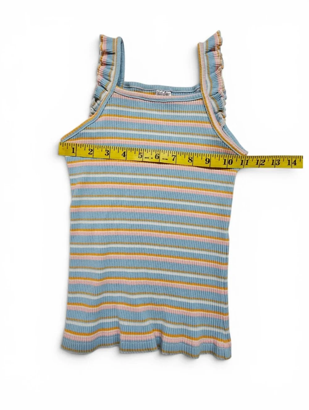 Love, Millie Clothing Co. Striped Tank & Short Set In Aqua, Peach, White Size 10